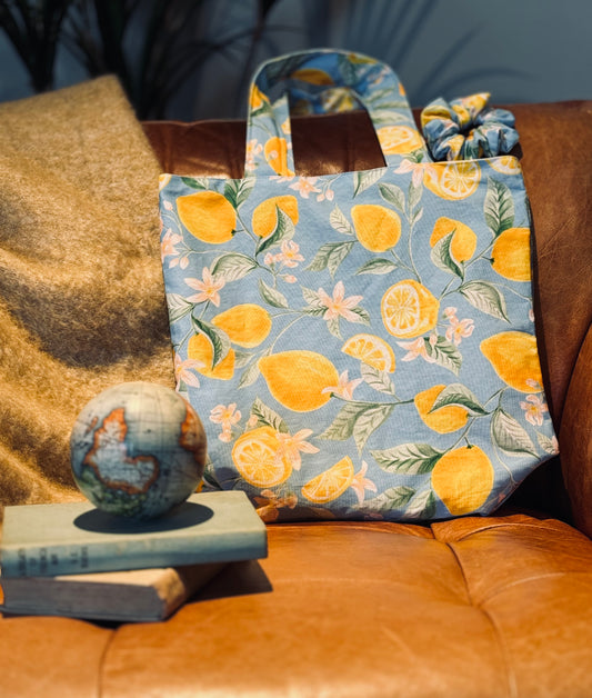 Lemon Print Tote & Scrunchie