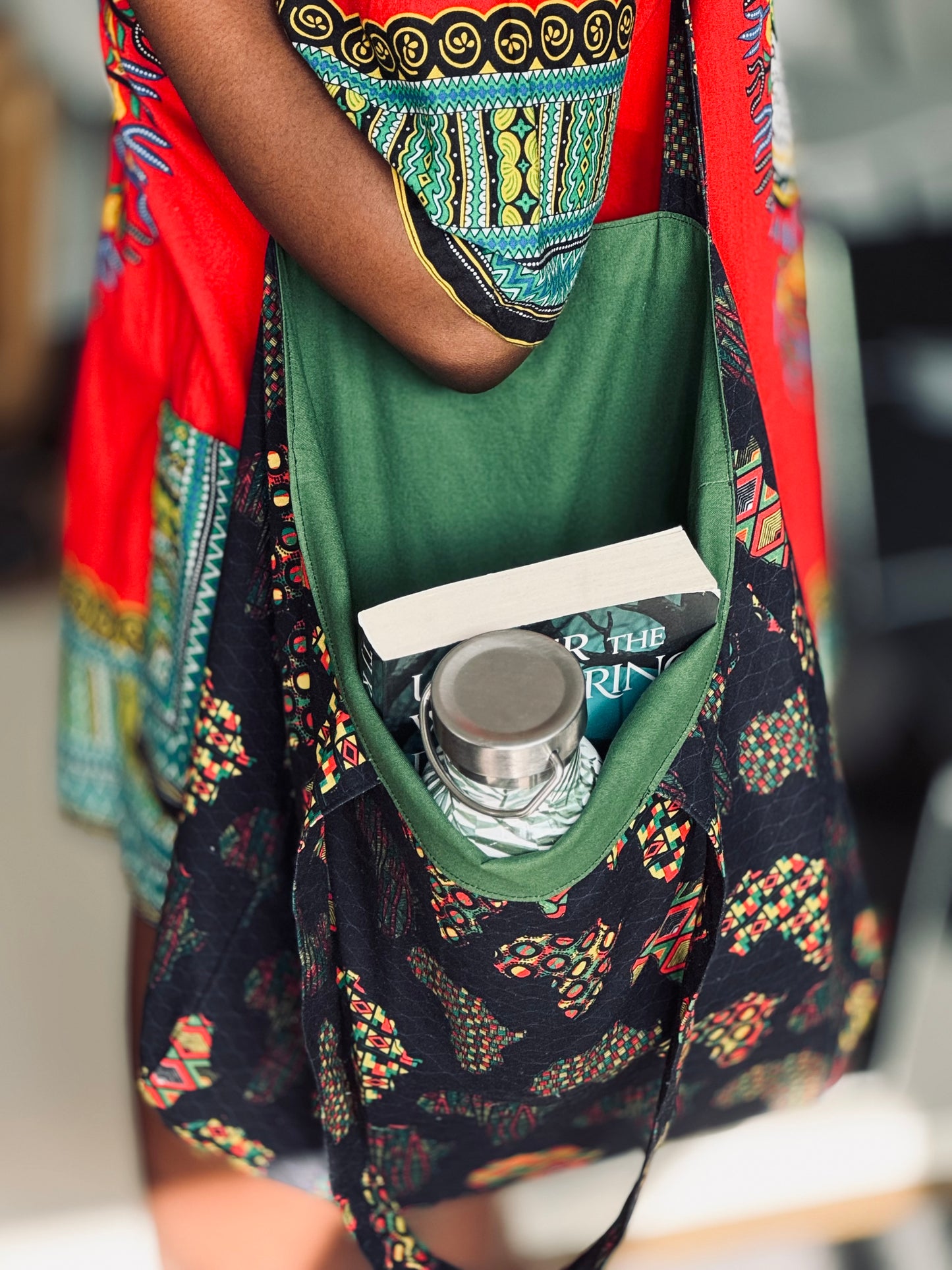 African Print Tote & Scrunchie