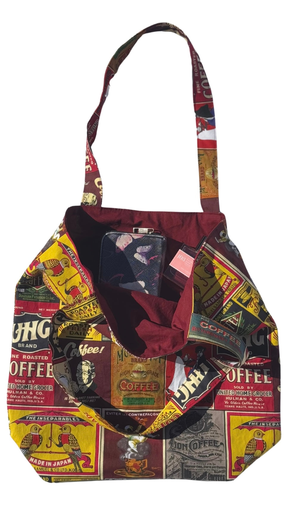 Vintage Coffee Themed Tote & Scrunchie